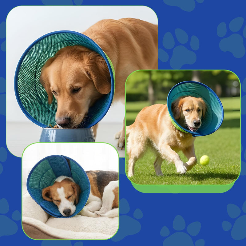 Soft Cone Collar for Dogs (Size M), Adjustable Breathable E-Collar for Mild Care, Fits Neck 11.8-15in (30-38cm), Post-Surgery Recovery for Small to Medium Dogs