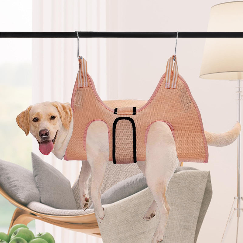 Generic Cat Grooming Hammock - Hammock Dish Cleaning Backpack - Carrying Strap Holder with S-Hook for Cutting, Examining and Bathing Nails L Pink