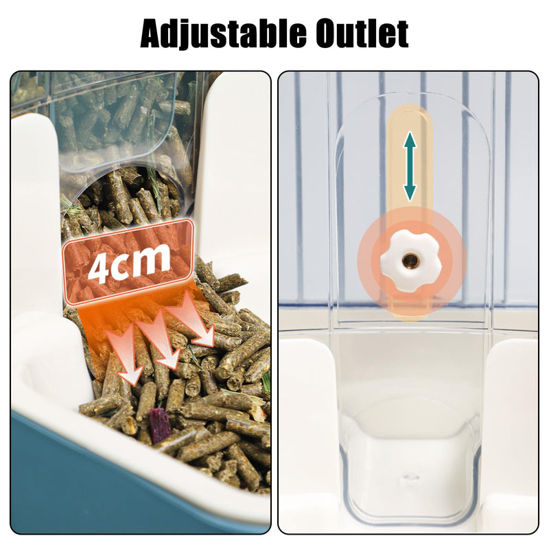 Hanging Automatic Food Dispenser, 27oz Large Capacity Hanging Pet Cage Feeder for Rabbit Bird Chinchilla Hedgehog Guinea Pig Ferret Kitty Puppy (Gray) Gray - PawsPlanet Australia