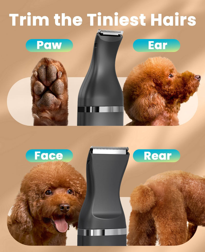 oneisall Dog Clippers with Double Blades,Cordless Small Pet Hair Grooming Trimmer,Low Noise for Trimming Dog's Hair Around Paws, Eyes, Ears, Face, Rump (Black) Black - PawsPlanet Australia