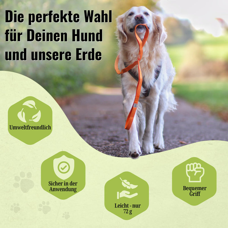 Hundefreund Recycled Dog Leash – 100% Recycled Polyester – Eco-Friendly, Heavy-Duty & Lightweight with 7 Handles for Maximum Control – for All Dog Breeds and Sizes – 4.5 ft (2.5 oz) - PawsPlanet Australia