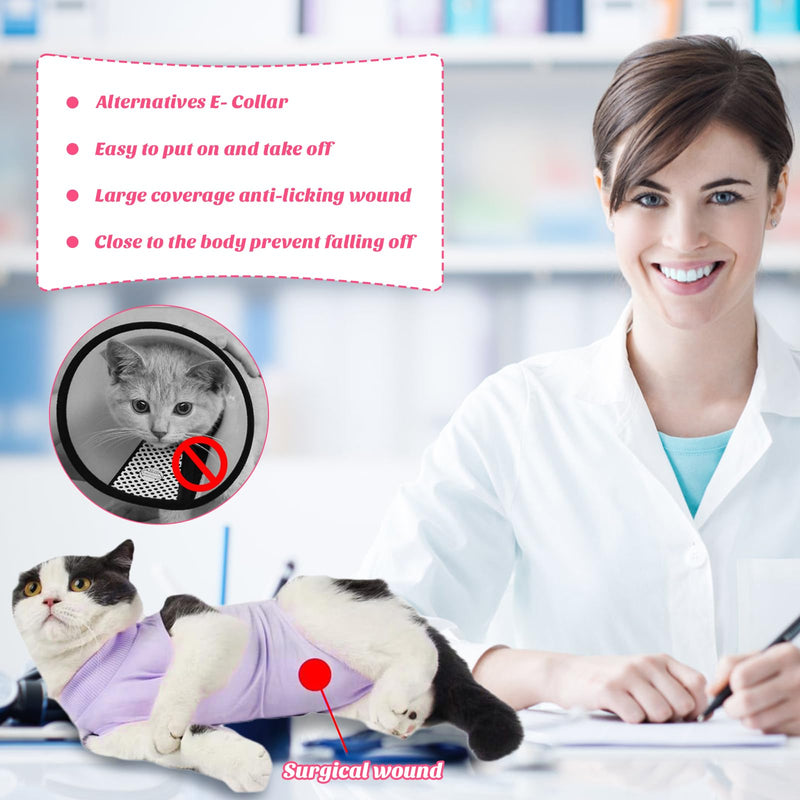 2PCS Cat Recovery Suit for Abdominal Wounds or Skin Diseases, Pink & Donut Cat Onesie for Cats After Surgery Female Kitten Recovery Suit, Breathable E-Collar Alternative for Cats After Spay Anti - PawsPlanet Australia