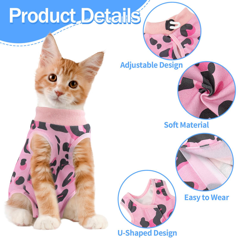 2PCS Cat Recovery Suit for Abdominal Wounds or Skin Diseases, Pink & Donut Cat Onesie for Cats After Surgery Female Kitten Recovery Suit, Breathable E-Collar Alternative for Cats After Spay Anti - PawsPlanet Australia