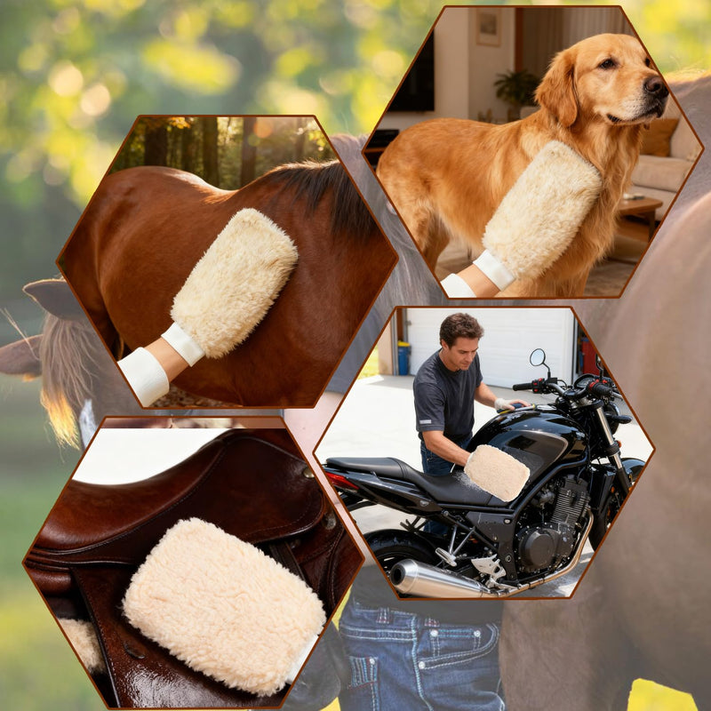 Horse Grooming Brushes & Mitts, Soft Fleece Grooming Glove & Wash Mitt, Fur Polishing Glove, Horse Bit Wipes & Cloth Horse Grooming Mitts - PawsPlanet Australia