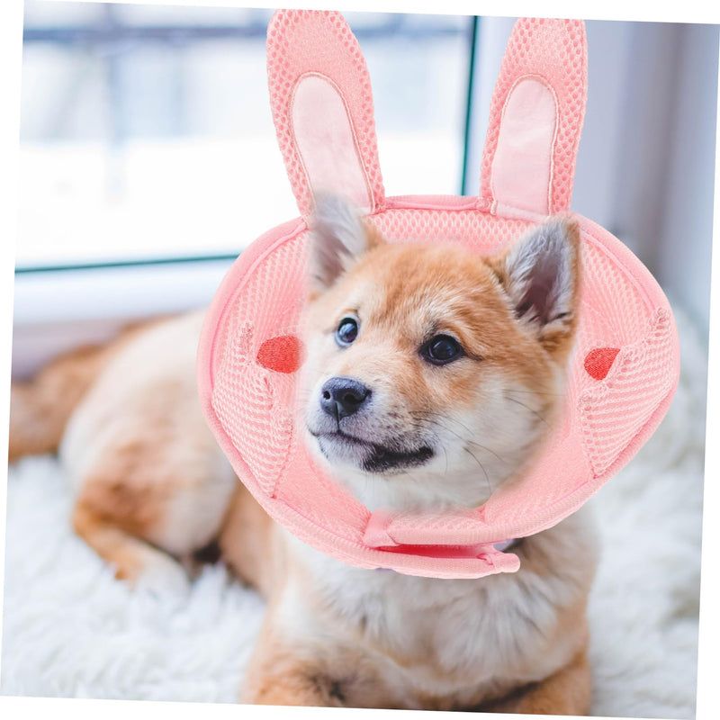 VICASKY Recovery Collar and Prevents Licking, Polyester with Bunny Ears, Breathable, Protects Cats After Surgery, Comfortable and Allows Freedom of Movement