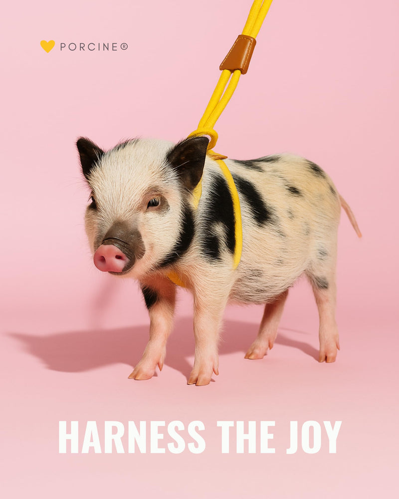 Mini Pig Harness & Leash (S/M) - Fully Adjustable, Infinity Style Lead, Step-in Harness, Potbelly Supplies, All-in-One - Ideal for Small & Medium Pet Pigs (Small, Eggshell Blue) S/M