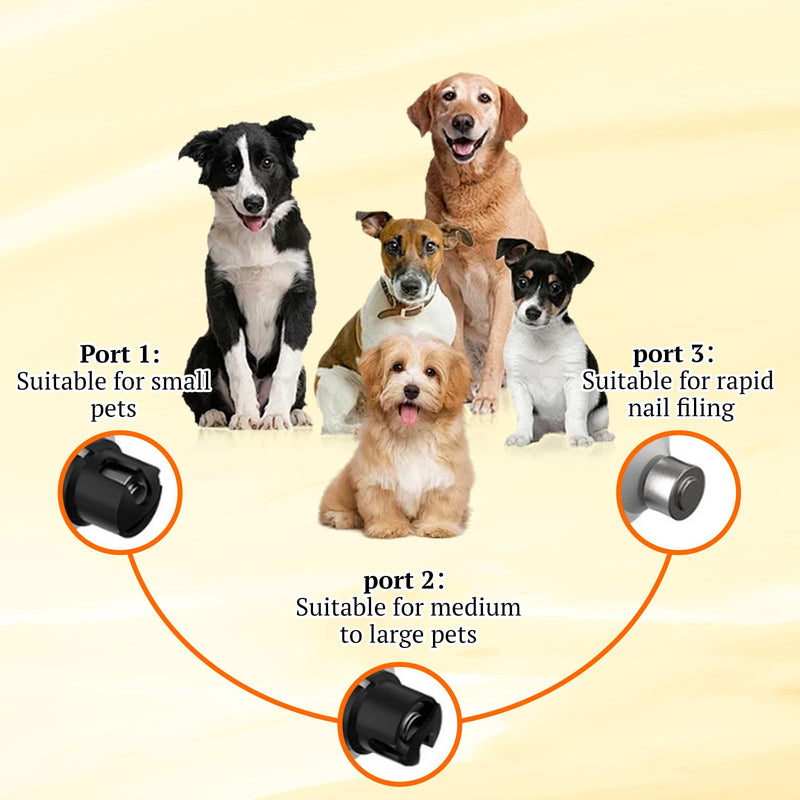 Silent Groom Pro Dog Nail Grinder with 3 Heads & Brush - USB Rechargeable Electric Dog Nail Trimmer/Clipper for Cats and Dogs, Painless Pet Grooming Kit