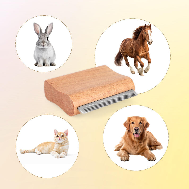 Dog Brush for Shedding, 2.95x2.56in Pet Deshedding Brush Cat Grooming Supplies Pet Hair Remover Removal Comb for Dog Cat Horse Rabbits 7.5x6.5cm - PawsPlanet Australia