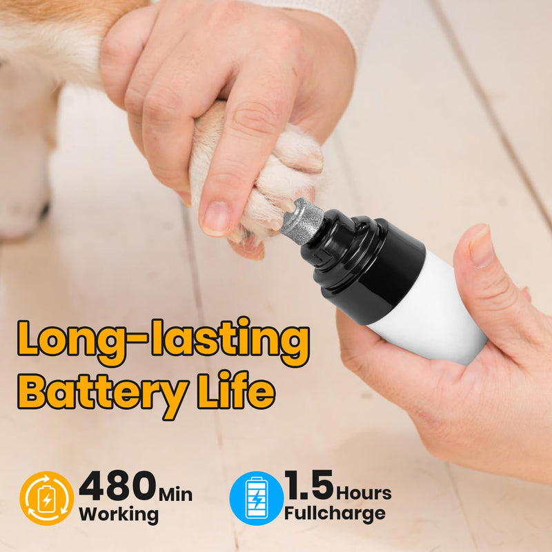 Silent Groom Pro Nail Grinder, 2025 Dog Nail Trimmer with LED Light & 3 Speeds Rechargeable USB Charging Pet Nail Grinders for Dog Cat Home Use - PawsPlanet Australia