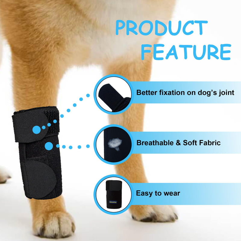 Dog Canine Front Leg Brace Paw Compression Sleeve Joint Wraps - Protects Wounds Stop Licking & Prevents Injuries, Sprains Helps with Loss of Stability from Arthritis - Medium - PawsPlanet Australia