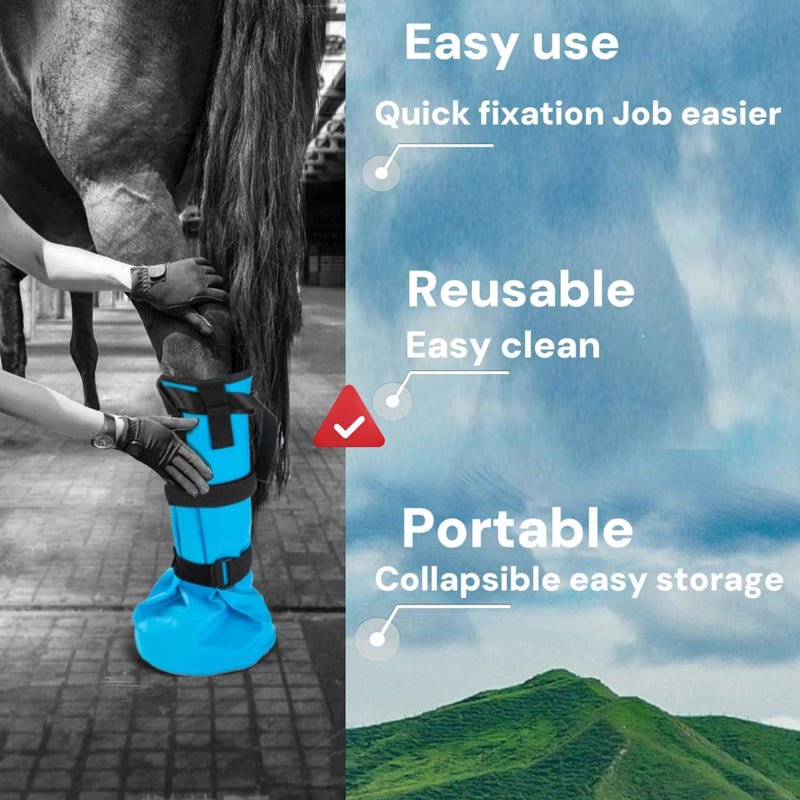 Horse hoof Soaking Boot,Easy use Soaker Bag, Equine Soaking Boot, Hooves Care Treatment Bucket 1 - PawsPlanet Australia