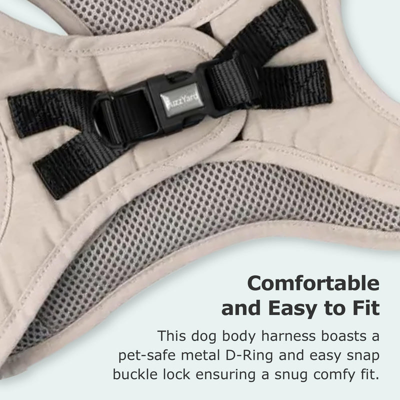 FuzzYard Life Step in Dog Harness | Size XL | Stylish Premium Cotton Design in Sandstone Perfect for Everyday Walks Extra Large - PawsPlanet Australia