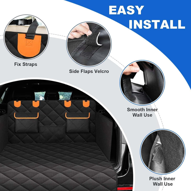 Car Boot Protector for Dog, Universal Non Slip Car Boot Liner For Dog with Bumper Flap and Side Protection, Waterproof & Antifouling Dog Car Boot Cover 185x105x38CM black - PawsPlanet Australia