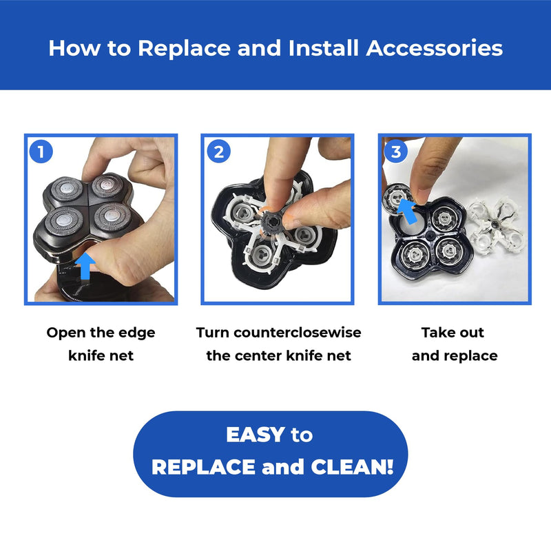 8 Pack Shaver Replacement Blades Compatible with Pitbull Shaver Gold PRO & Silver - Pitbull Shaver Replacement Blade, Enhanced Pitbull Shaver Replacement Heads for Superior Shaving 2 Set(8blades) - PawsPlanet Australia