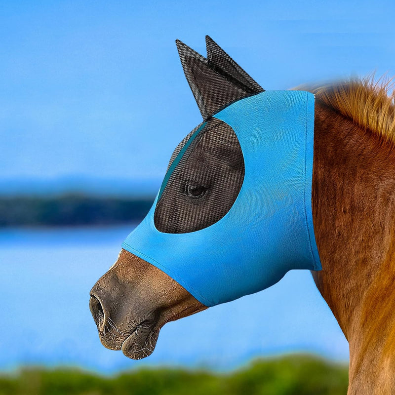 Horse Mask Fly Masks for Horses with Ears Breathable Elastic Fabric for Medium/Large Size Adult Horses - PawsPlanet Australia