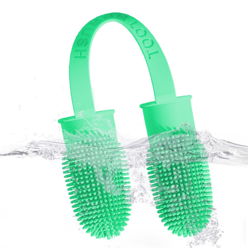 Dog Toothbrush Finger - Reusable Silicone Finger Brush for Dogs, Silicone Finger Brush | The Soft 360 Degree Two Finger Toothbrush for Pets com Cyan Blue 1 pc (pack of 1)