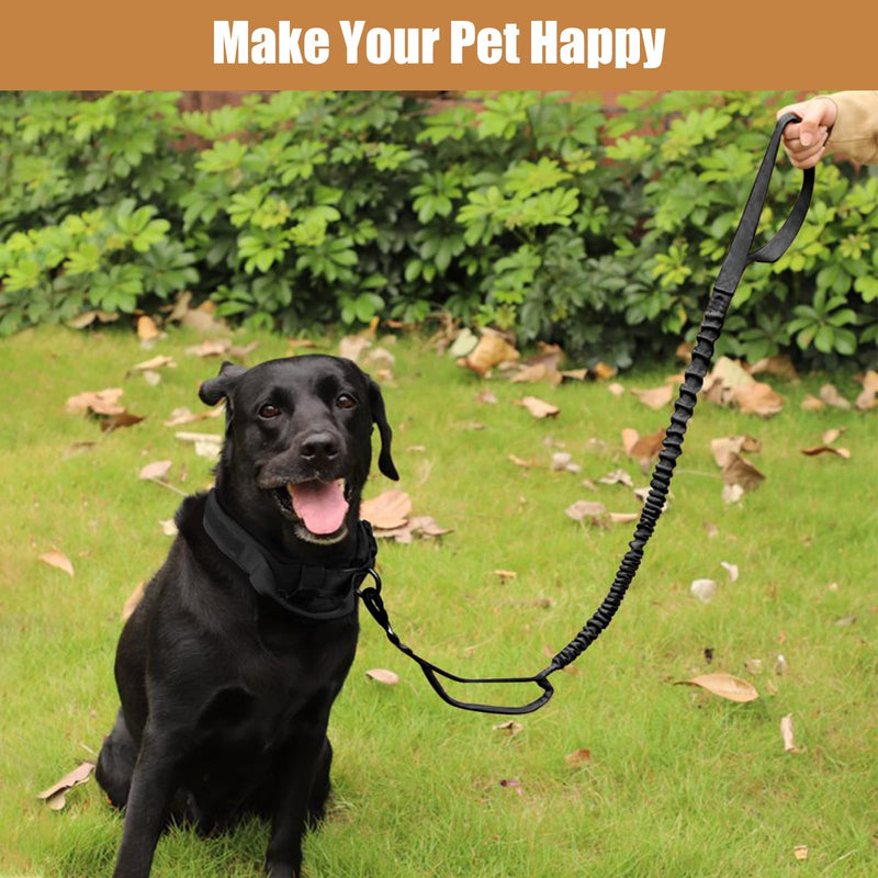 Tactical Dog Collar Leash Set, Adjustable Military Training Nylon Collar Dog Training with Control Handleand Metal Buckle, Dog Collar for Medium Large Dogs (Black,L) L Black Set (collar+leash) - PawsPlanet Australia