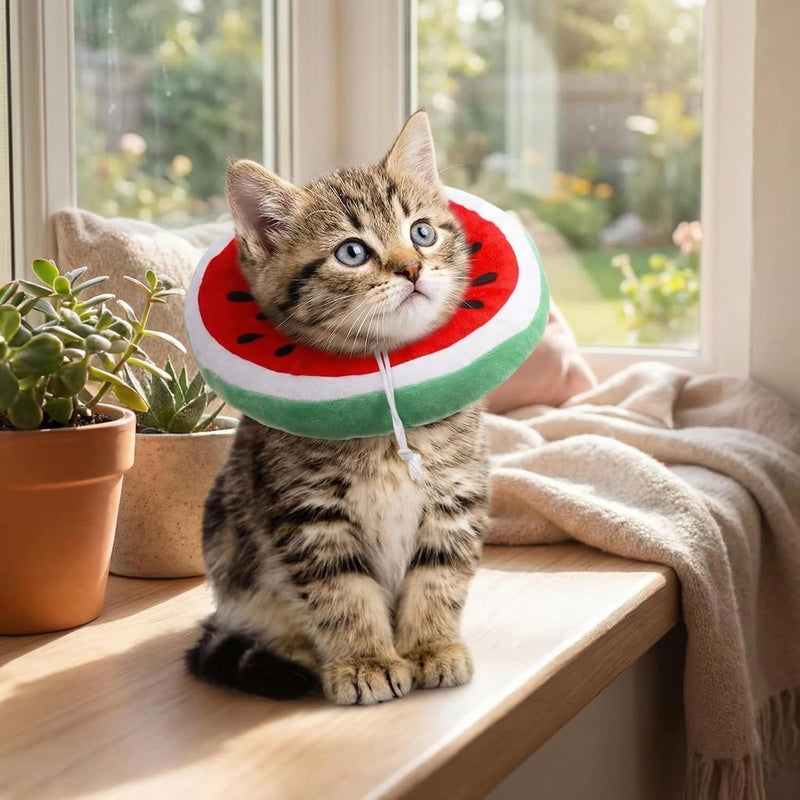 2PCS Cat Recovery Collar - Soft Cone Collar, Cute Sunflower Design, Breathable Cotton Pet Neck Protector, Adjustable & Washable, Pet Medical for Rehabilitation Wound Healing