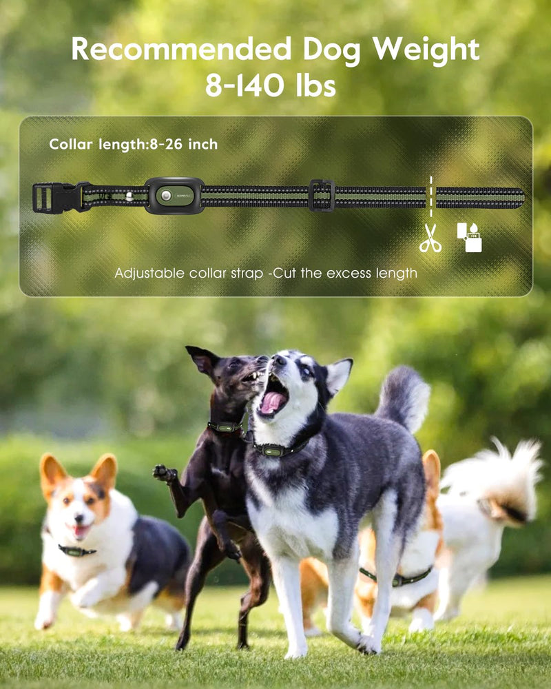 SLOPEHILL Dog Shock Collar,4200FT Dog Training Collar with Remote,IPX8 Waterproof E-Collar with Beep,Vibration,Shock,Flashing Light,No Shock Model,Electric Shock Collar for Dogs,Green 2PCS Green - PawsPlanet Australia