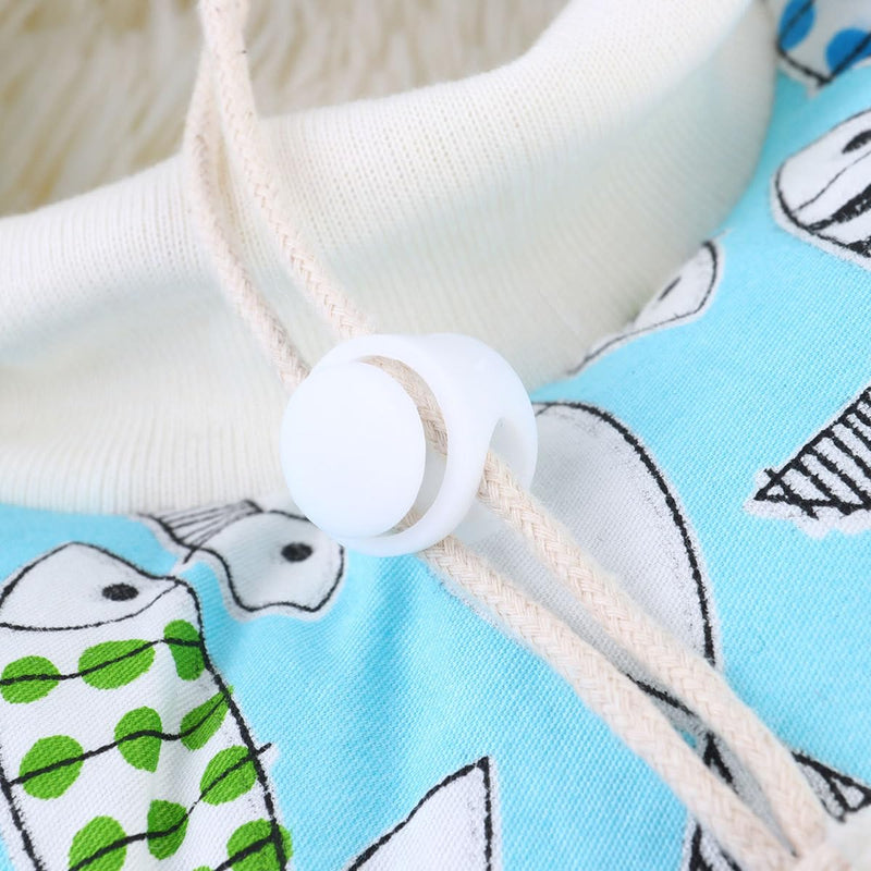 Cabilock Pet Protective Collar with Fish Pattern, Soft PP Cotton Dog Collar, Anti-Bite and Licking Protection for Recovery and Sterilization in Cats and Pets