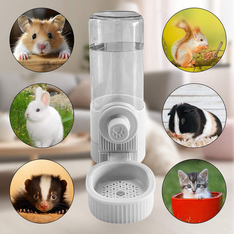 18OZ Rabbit Water Bottle, Pet Water Bottle for Cage Crate,Hanging Automatic Water Dispenser for Cage,Ferret Bunny Guinea Pig Water Bowl,Suitable for Small Animal (Grey Rabbit Water Bottle, 18OZ) Grey Rabbit Water Bottle - PawsPlanet Australia