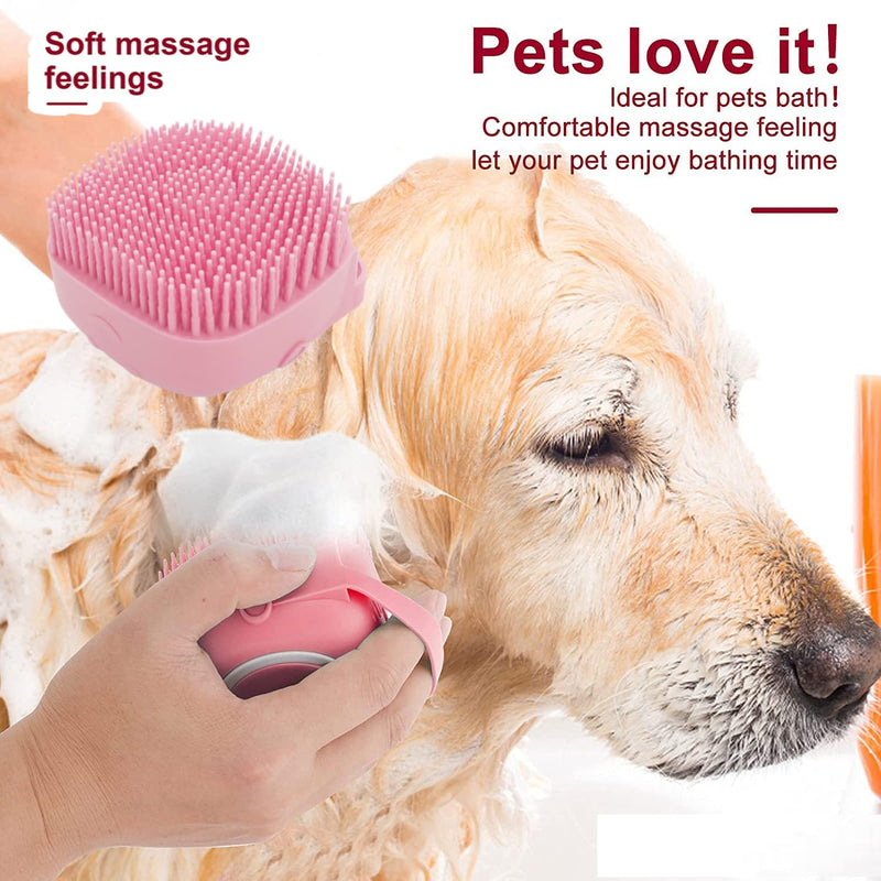 7 Pcs Cat Dog Brush Grooming Kits, Self-Cleaning Slicker Brush, Pet Nail Clipper and File, Flea Comb, Pet Shampoo Bath Brush, Pet Finger Toothbrush, Storage Bag (Pink) Pink - PawsPlanet Australia