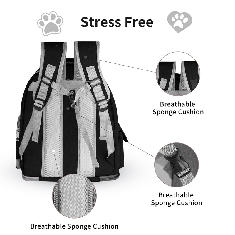Cat Backpack Carrier for Cats and Small Dogs, Breathable Cat Bubble Backpack, Airline Approved Pet Travel Carrier for Hiking Camping Outdoor(Black) 16.5"L x 13.5"W x 10.5"H Black - PawsPlanet Australia