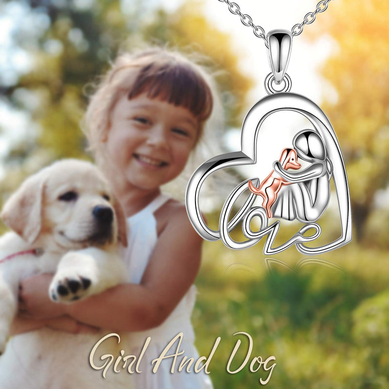 YFN Sterling Silver Keepsake Dog Pendant Necklace Dog Lover Memorial Gifts for Women Love Dog Necklace