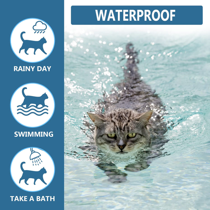 Flea and Tick Collar for Cats, 2 Pack Flea Collar for Cats, Offers 12 Months Protection, Waterproof, Adjustable, One Size Fits All Cat, Light Blue