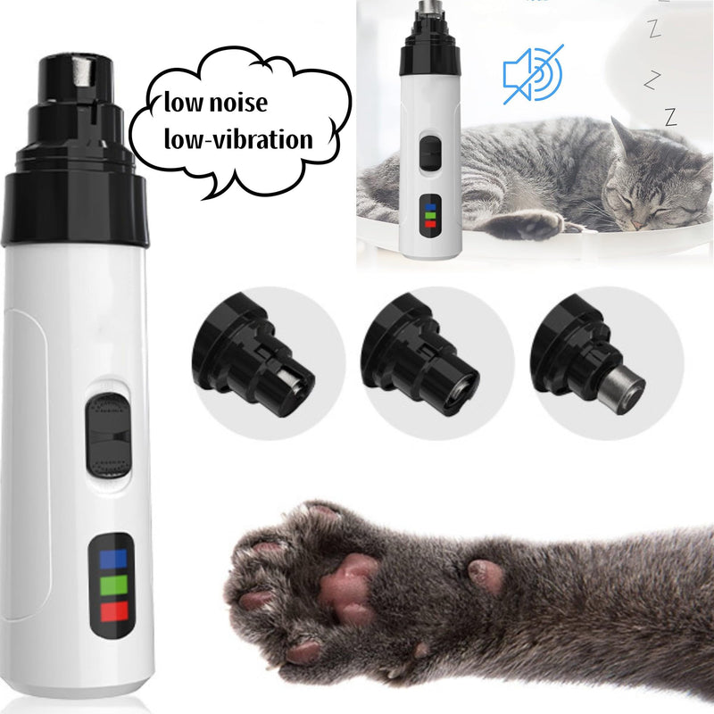 Silent Groom Pro Nail Grinder, 2025 New Dog Nail Trimmer, USB Rechargeable Pet Nail Grinder, Dog Nail Trimmers, Electric Dog Nail Clippers (1+2*Replacement Head) - PawsPlanet Australia