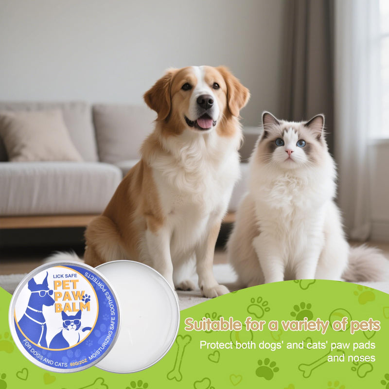 Dog Paw Balm Lick-Safe Paw Balm for Dogs & Cats, Natural Moisturizer with Organic Coconut Oil Quickly Nourishes and Repairs Dry, Cracked Paws and Nose - PawsPlanet Australia