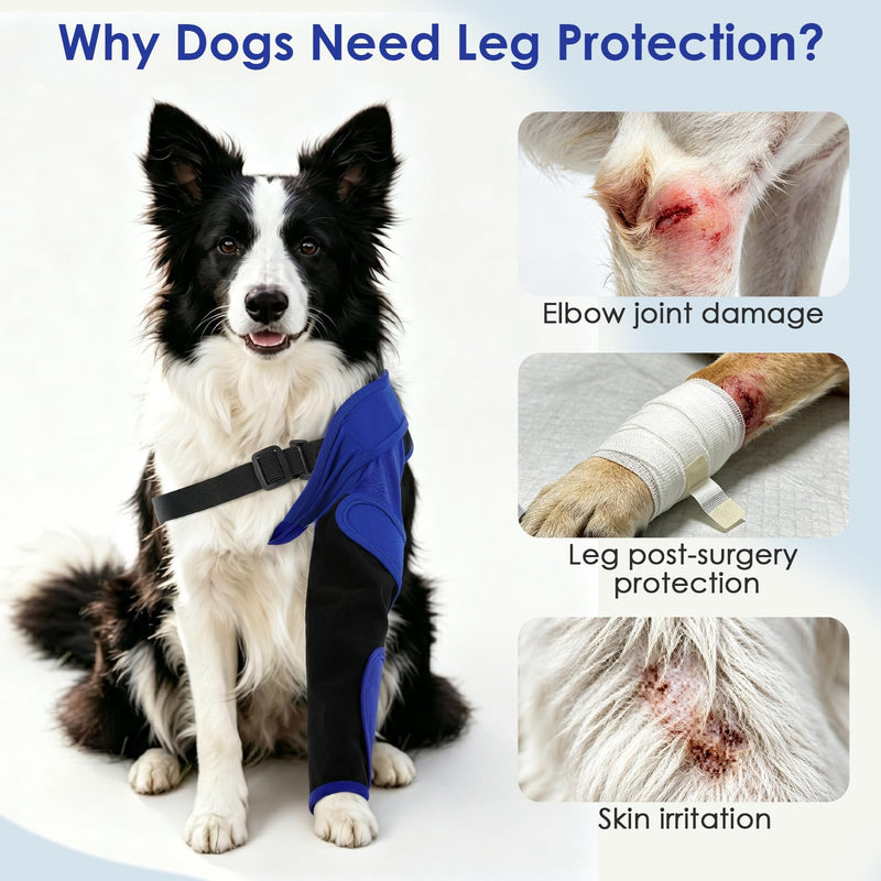 Front Leg Recovery Sleeve, Elbow Protection for Dogs - Dog Recovery Cuff, Anti-Licking, Clean & Dry - Blue, 4XL Dog thigh protector