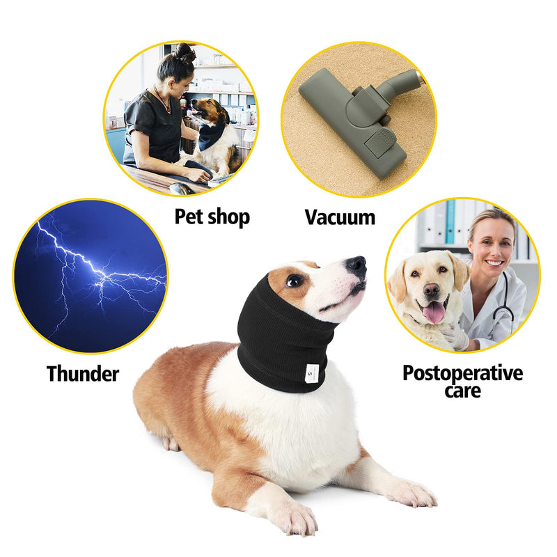 Quiet Ears for Dogs Hats Hoodies Dog's Ear Muffs Headband Noise Ear Protection for Dogs,Blcak S Small Black - PawsPlanet Australia