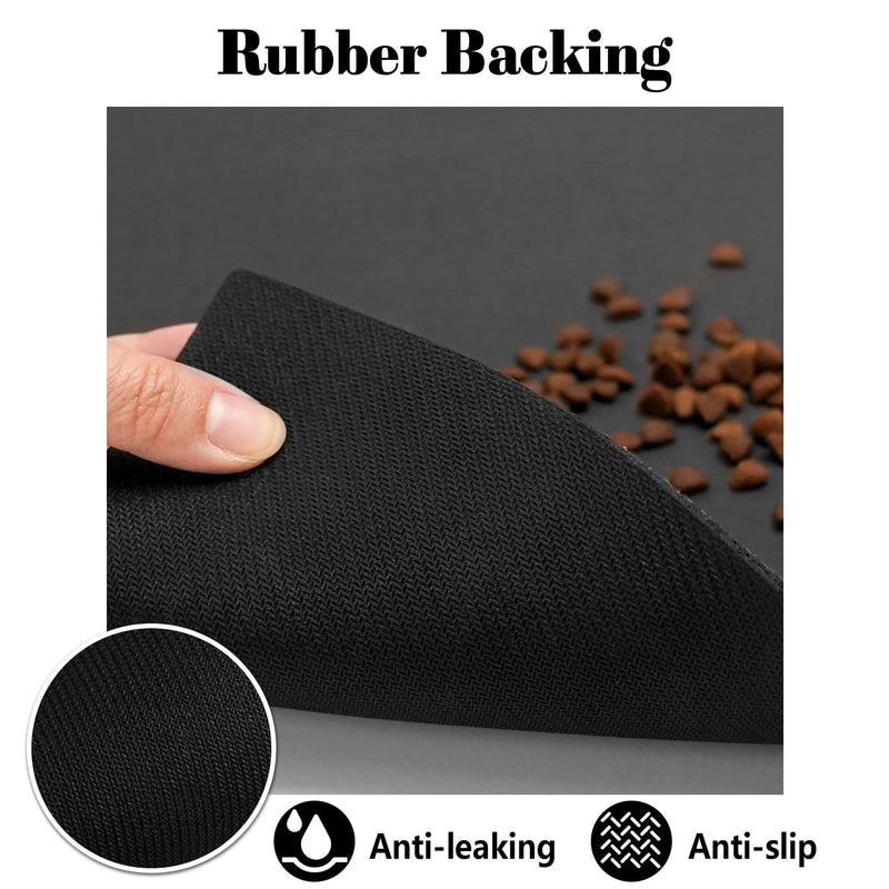 Dog Food Mats for Floors Absorbent, Pet Cat Food Mat - Quick Dry Dog Bowl Mats for Food and Water, Eco-Friendly Boho Pet Supplies 12" x 20" S(12"×20") 01-White - PawsPlanet Australia