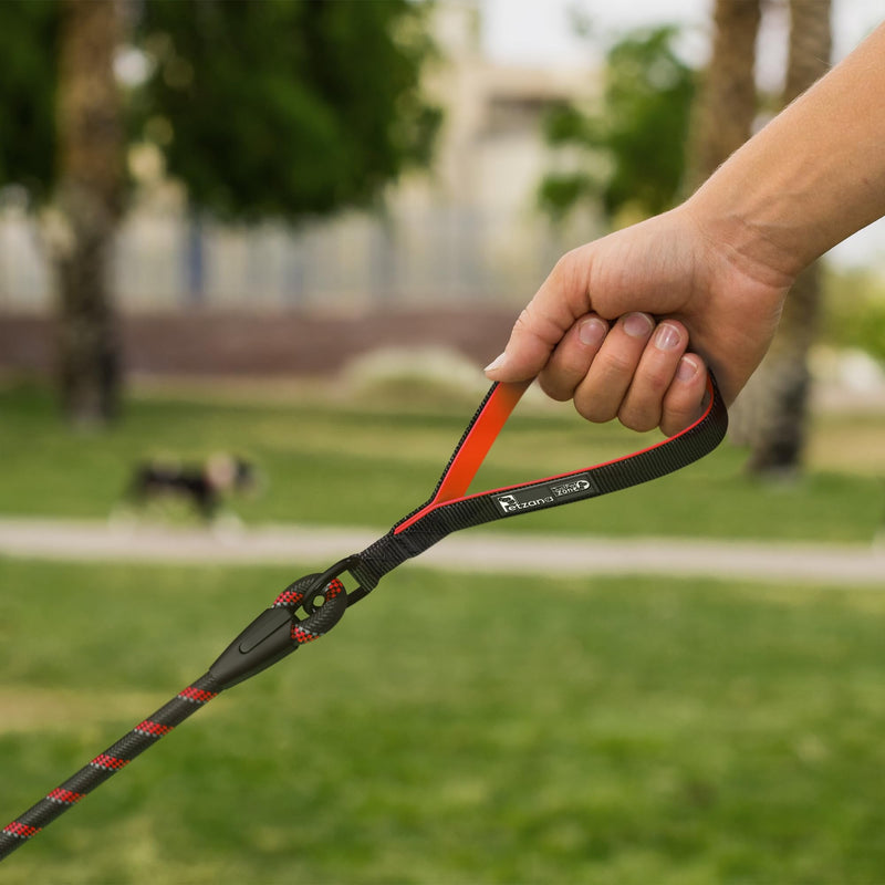 Orange Dog Leash With Soft Padded Handle - 5 Ft Reflective Heavy Duty Leash For Small, Medium & Large Dogs Orange - PawsPlanet Australia