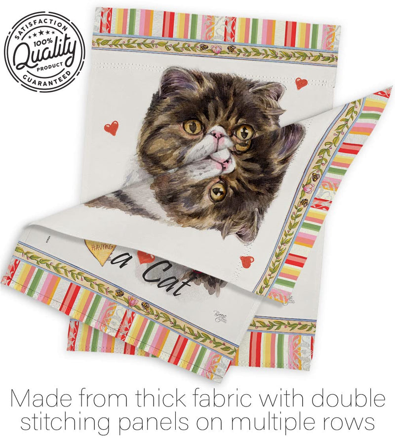 Breeze Decor Exotic Short Hair Happiness House Flag Pack Cat Kitten Meow Spoiled Paw Fur Pet Nature Farm Animal Creature Applique Banner Small Garden Yard Gift Double-Sided, Made in USA - PawsPlanet Australia