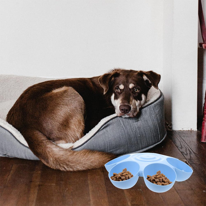 POPETPOP 2pcs Cat Food Water Bowls Plastic Dog Cat Feeder Bowls Multi- Feeder 6-Meal Kitten Food Dishes Petals Shaped Dog Bowl Blue - PawsPlanet Australia