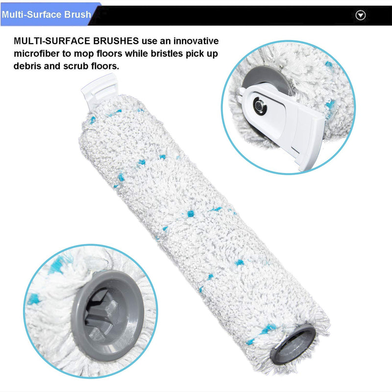 Multi-Surface Pet Brush Rolls 2787 & Vacuum Filters 1866 Replacement Parts,Compatible with Bissell CrossWave Max 2554A,2590,2593,2596,for HydroSteam 35151, 3515, 35152, 3513, 3518 Vacuums 3 Mulit-Surface Brush + 3 Filters