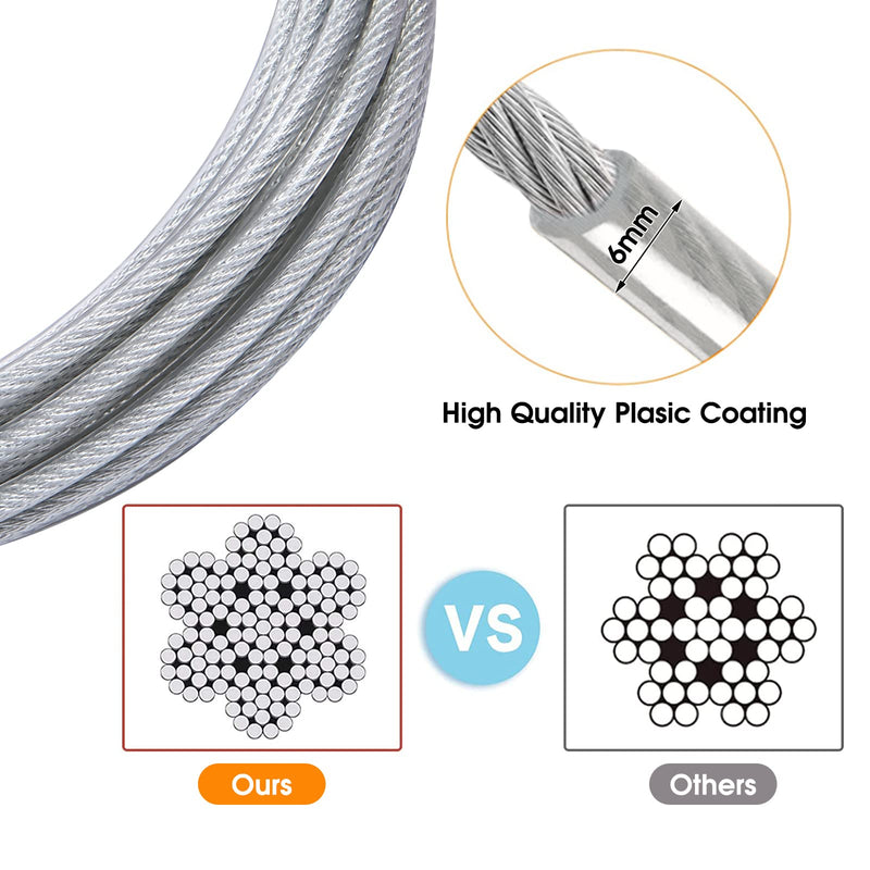 Dog Tie Out Cable for Dogs Outside Up to 125/250lbs,10/20/30/50FT Long Dog Leashes&Chains,Small-Large Dogs Runner Cable for Yard ,Heavy Duty Dog Lead Line for Outdoor,Camping,Yard 250lbs 10FT Silver - PawsPlanet Australia