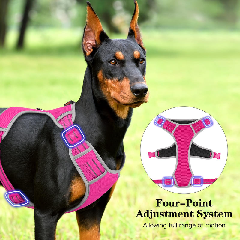 Light Up Dog Harness - Safety LED Dog Vest, No-Pull LED Dog Harness, Rechargeable Glowing Pet Vest Light for Night Walking Camping (Pink, Small) Pink - PawsPlanet Australia
