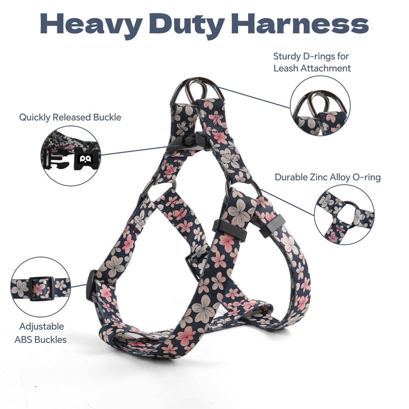 QQPETS Dog Harness Leash Set Adjustable Heavy Duty No Pull Halter Harnesses for Small Medium Large Breed Dogs Back Clip Anti-Twist Perfect for Walking - PawsPlanet Australia