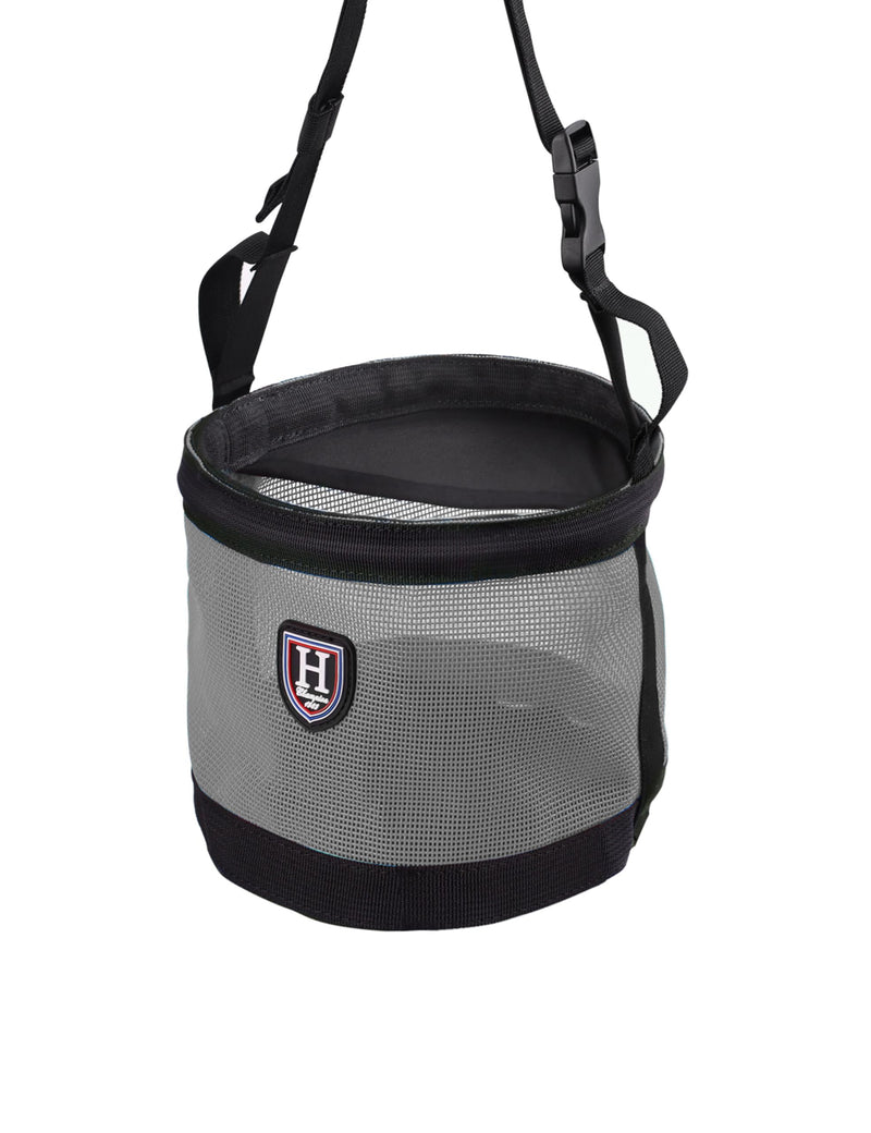 Harrison Howard Horse Muzzle Feed Bag Nylon Mesh Grain Feed Bag with Padded Neck Strap Adjustable Belt Dark Gray Large - PawsPlanet Australia