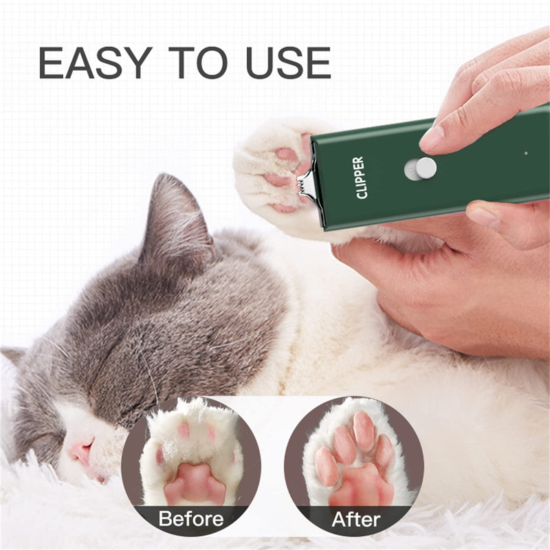 2-in-1 Professional Dog Grooming Kit - Low Noise, Waterproof, USB Rechargeable, and Safe Ceramic Blade - Gift for Dogs and Cats (Green) Map005-green - PawsPlanet Australia