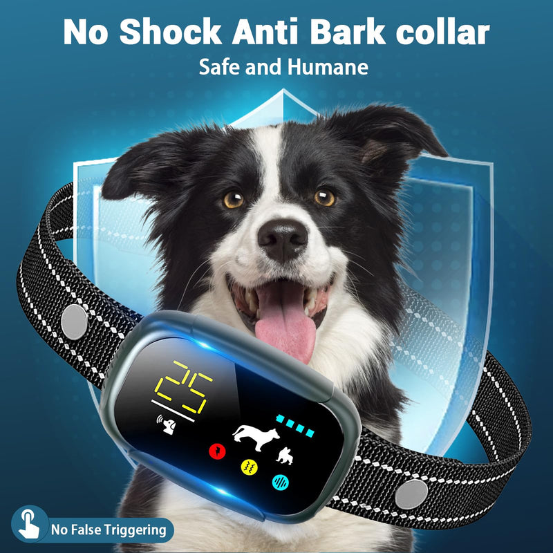 Dog Bark Collar, Dog Shock Collar for Large Medium Small Dogs 10-150lbs, Rechargeable Anti Barking Training Collar with 5 Adjustable Sensitivity, IP67 Waterproof Dog bark Deterrent Devices (Green) Green - PawsPlanet Australia