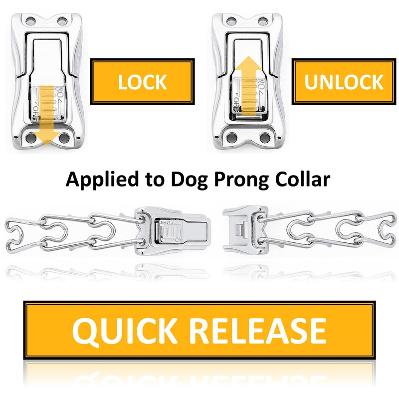 MOZETO Quick-Release Buckle for Prong Collar, Stainless Steel Metal Buckle for 2.25mm 3.0mm 3.2mm 4.0mm Pinch Collar - PawsPlanet Australia