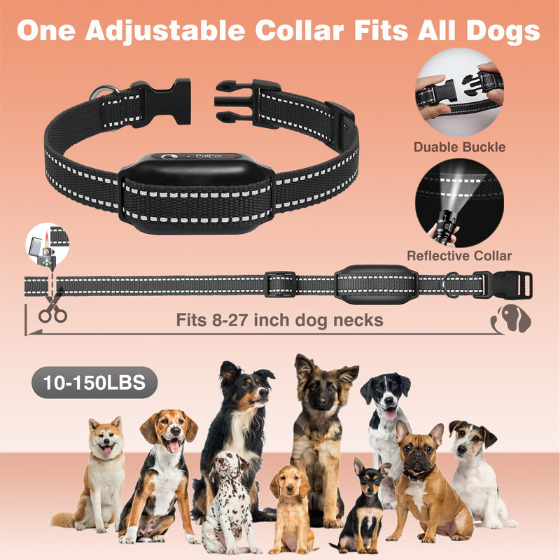 PaiPaitek No Shock Dog Training Collar with Remote 3300ft Range, Humane Vibrating Dog Collar, 3 Modes Ultrasonic, Beep, Vibration for Small Medium Large Dogs - Security Lock & No Prongs Black - PawsPlanet Australia