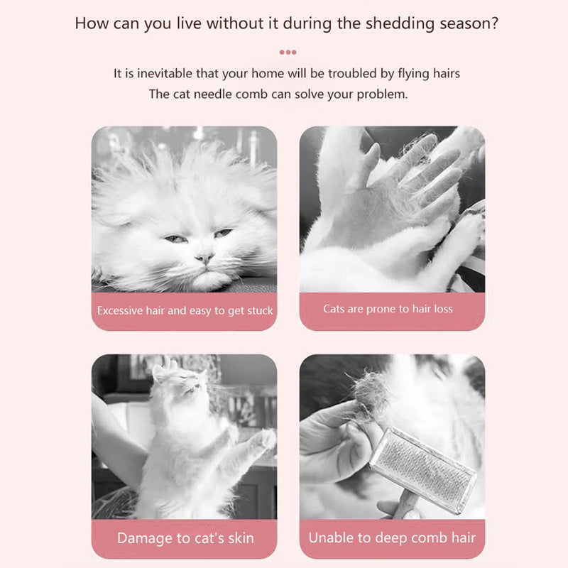 Cat Steam Hair Removal Brush, Cat and Dog Cleaning Brush, Suitable for Cats with Long and Short Hair (White) White - PawsPlanet Australia