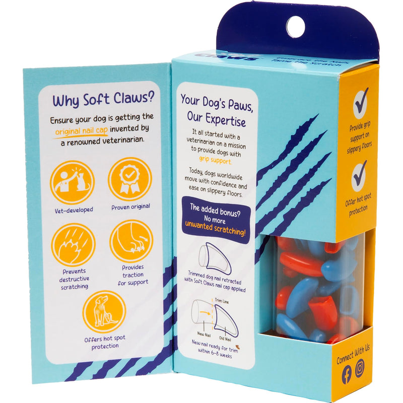 Soft Claws Canine Summer Colors Dog Nail Caps Kit, XX-Large, 40-Pack, Red and Blue Red, Blue - PawsPlanet Australia