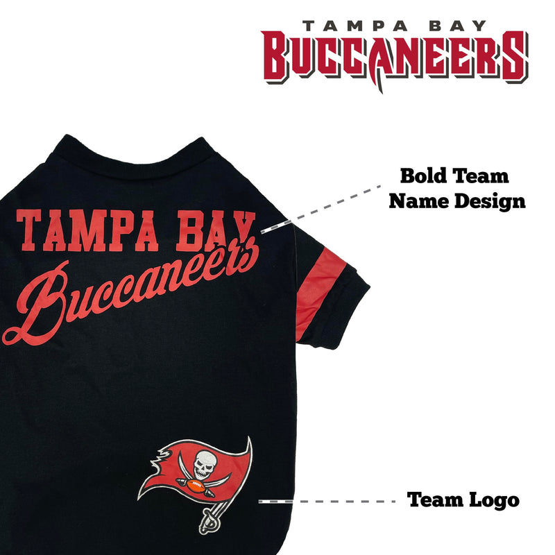 NFL Tampa Bay Buccaneers T-Shirt for Dogs & Cats, Small. Football Dog Shirt for NFL Team Fans. New & Updated Fashionable Stripe Design, Durable & Cute Sports PET TEE Shirt Outfit - PawsPlanet Australia