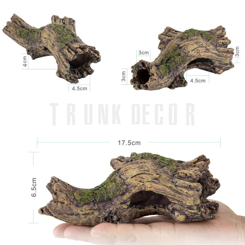 Hygger Small Aquarium Ornament Poly Resin Wood Trunk Log Fish Tank Decoration for up to 20 Gallon Tank Betta Fish Accessories Hideout Cave(Tree Log) - PawsPlanet Australia